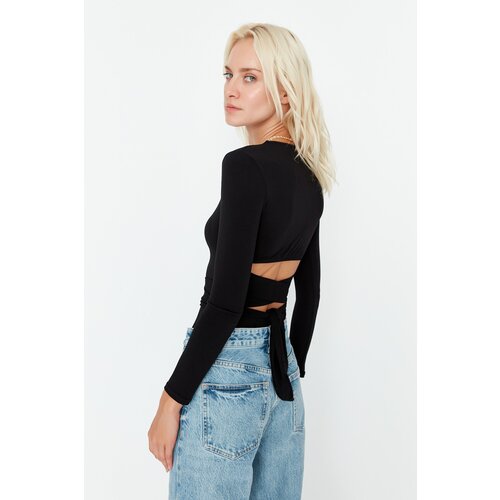 Trendyol Black Tie Detailed Knitted Body Slike