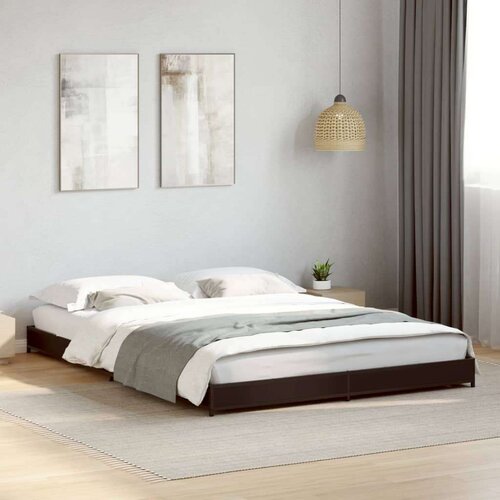 VidaXL Okvir za krevet crni 135x190 cm konstruirano drvo i metal Slike