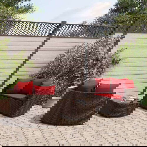  5-dijelni set vrtnih sofa s jastucima poliratan smeđi Cene