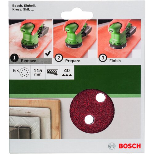 Bosch 5-delni set brusnih listova za ekscentar brusilice 2609256A15 Slike