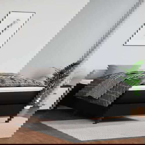 vidaXL Madrac s džepičastim oprugama crni 100x200x20 cm umjetne kože Cijene