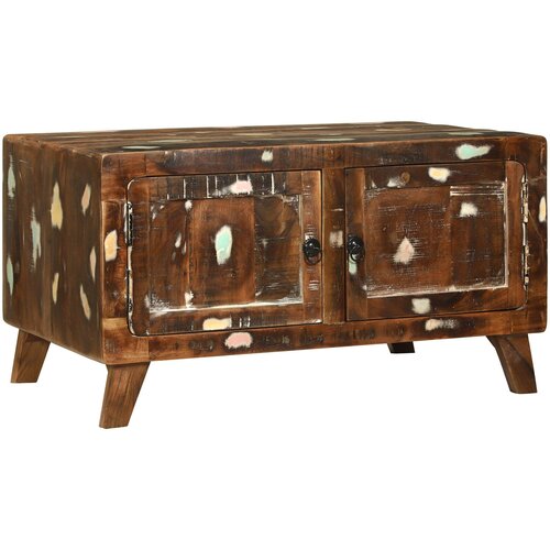 VidaXL Stolić za kavu Vi&amp;scaron;ebojni 80x54x45 cm Čvrsto drvo obnovljeno Slike
