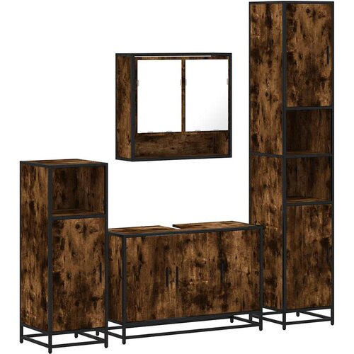 vidaXL 4-dijelni set kupaonskog namještaja boja hrasta drveni Cijene