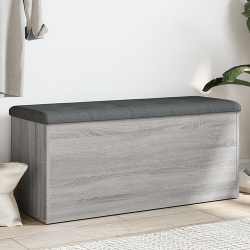  Klupa za cipele siva boja hrasta 102x42x45 cm konstruirano drvo Slike