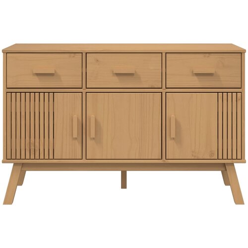  Komoda OLDEN smeđa 114 x 43 x 73,5 cm od masivne borovine Slike
