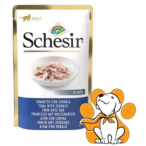 Schesir cat Tuna With Seabass 85g, Hrana Sa Tunjevinom i Brancinom u Želeu Cene