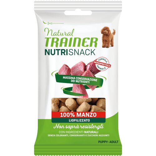  Ekonom. pak. Natural Trainer Nutri Snack Puppy & Adult, liofilizirani zalogajčići 20 x 20 g – Govedina Cene