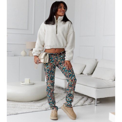 Gemre Multicolored Patterned Skinny Pants Cassi Cene