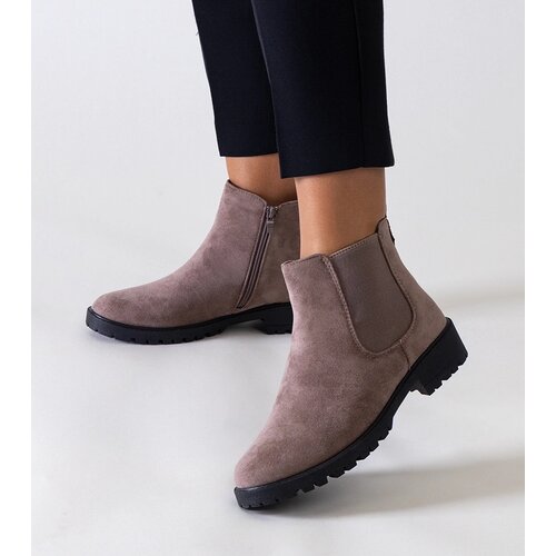 Gemre Brown classic casual eco-suede ankle boots Salara Slike