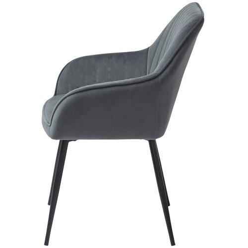 Unique Furniture Sivi žametni jedilni stoli z nasloni za roke v kompletu 2 ks Nolan Stripe &amp;ndash; Slike
