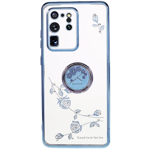 INORCO Za Samsung Galaxy S20 Ultra TPU ovitek s cvetličnim vzorcem, galvaniziran ovitek za telefon s stojalom, (22036232) Slike