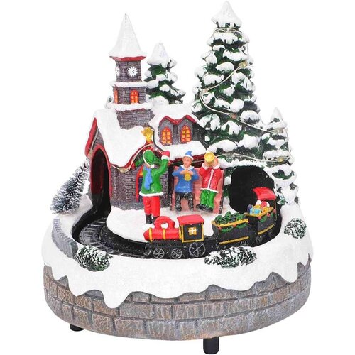VidaXL Božični dekor za mizo večbarvno 16 x 16 x 19 cm Smola Slike