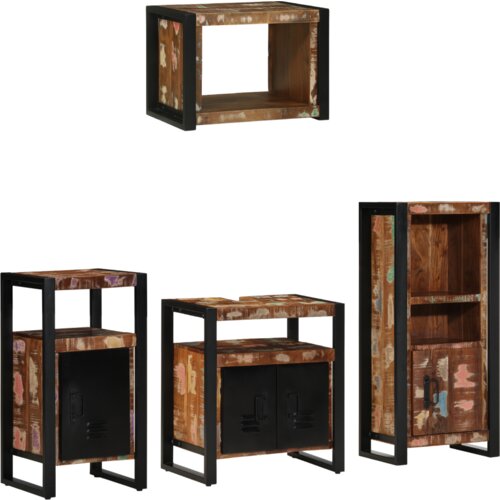 VidaXL Set namje&amp;scaron;taja za kupaonicu 4 pcs Čvrsto reciklirano drvo Slike