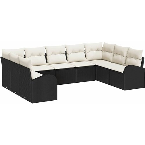  Set sofe s jastukom 9 pcs Crna Poli Ratan Slike