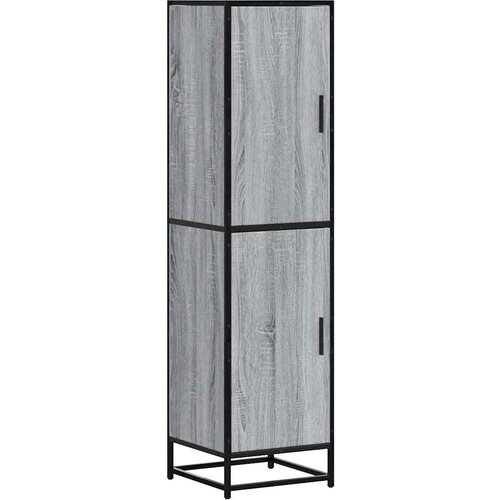 Maison Chic Visoka omara - Komoda - Predalnik siva sonoma 35,5x35x139 cm inž. les in kovina, (21721303) Cene