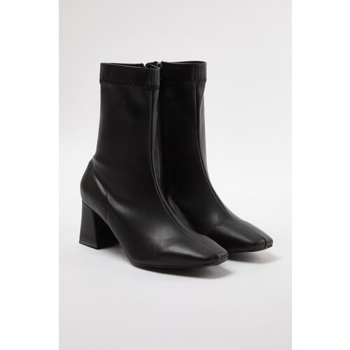 Trendyol Black Stretch Zipper Black Women&amp;#039;s Block Heel Boots Slike