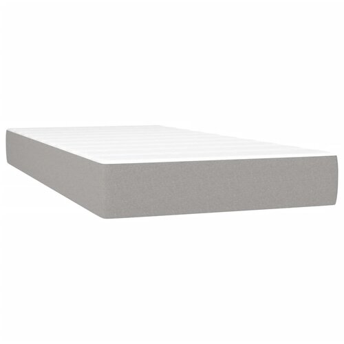  Krevet s oprugama i madracem svjetlosivi 200 x 200cm od tkanine Slike