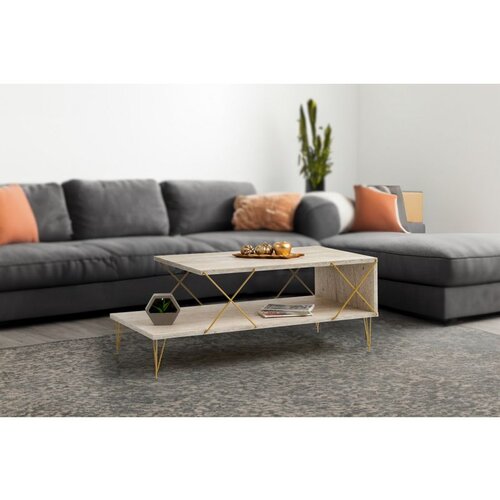 Hanah home loire - gold, marble goldmarble coffee table Cene