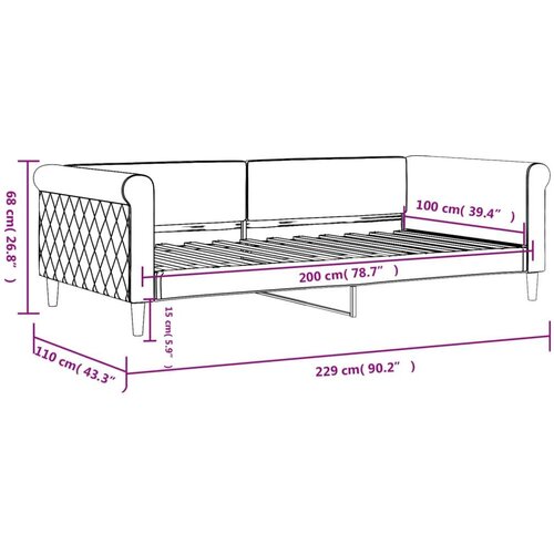 VidaXL Dnevni krevet plavi 100 x 200 cm bar&amp;scaron;unasti Slike
