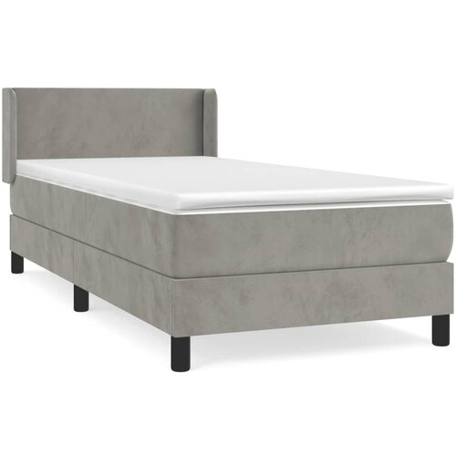 Maison Chic Box spring postelja - Vzmetna postelja z vzmetnico svetlo siva 80x200 cm žamet SL20548, (21893746) Cene