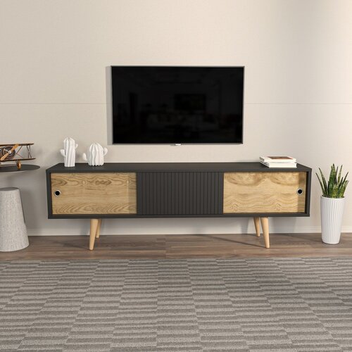 Hanah home TV komoda Ecrin, 160x45x34,5 cm, antracit-hrast Cene