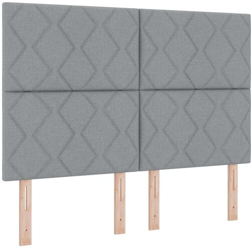  LED Box Spring Krevet Svijetlo siva 160 x 200 cm tkanina Slike