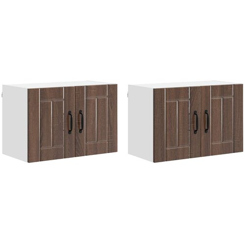 Ormar za Zid Lucca 2 pcs Smeđi hrast 60 x 31 x 40 cm Slike