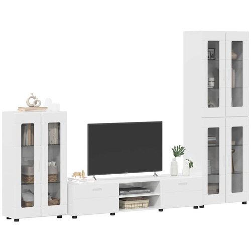  Set TV komoda FLORIN 3 kom. Visoki sjaj bijela Slike