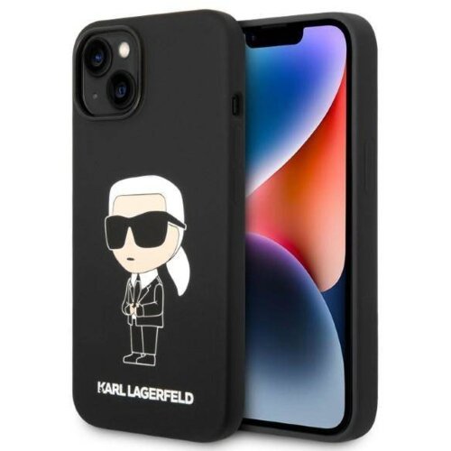 Karl Lagerfeld Originalen ovitek iPhone 14 Plus - IML NFT Karls Full Body - črn silikonska zaščita - KLHCP14MSNIKBCK Cene
