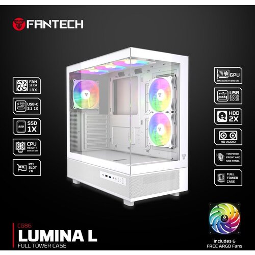 Fantech kućište gaming CG86 lumina l belo Cene