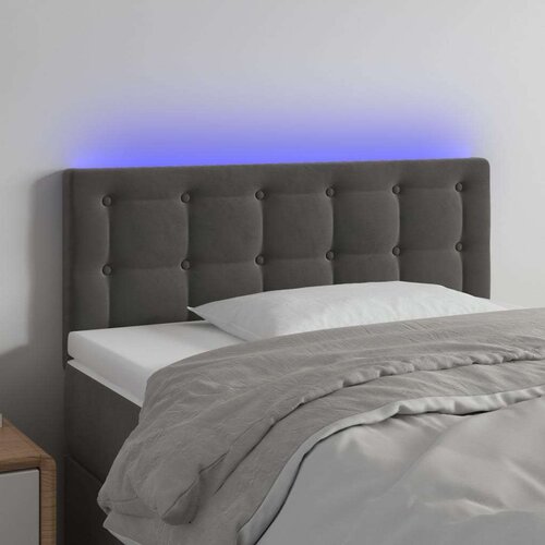  LED posteljno vzglavje temno sivo 100x5x78/88 cm žamet, (20793752) Slike