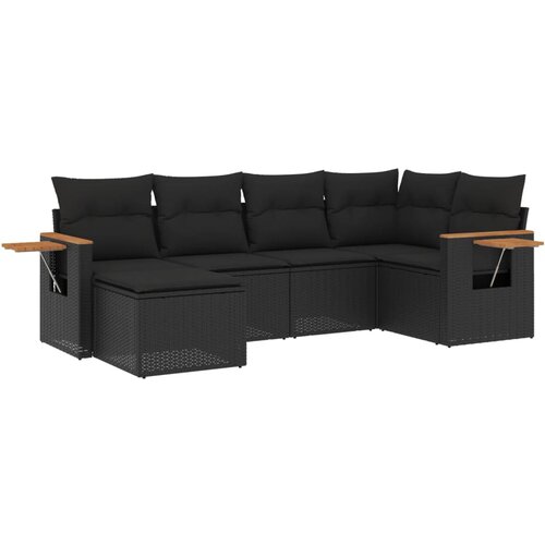 vidaXL 6-dijelni set vrtnih sofa s jastucima crni od poliratana Cijene