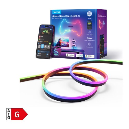 GOVEE NEON ROPE svetlobni trak 2S - 4 m črne barve Slike