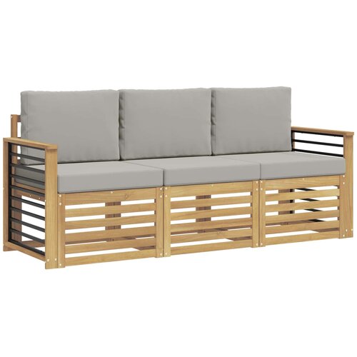  Setovi sofa 3 kom. Bijela i svjetlosiva Polyester Slike