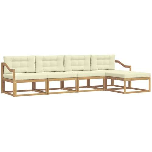 vidaXL Zunanja garnitura za sedenje 4 pcs Bela in krem Poliester, (5000282004) Cene
