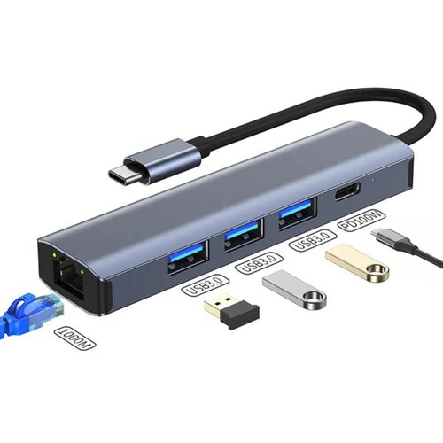 Olimp Sport Adapter-konvertor TIP C na 3xUSB 3.0+TIP C+RJ45 Cene