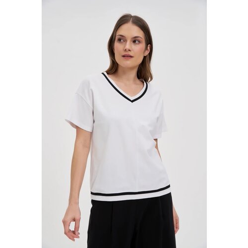 Marisse Cotton V-Neck Blouse, White Cijene