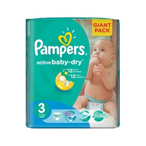 Pampers active baby-dry pelene 3 midi 90 komada Slike