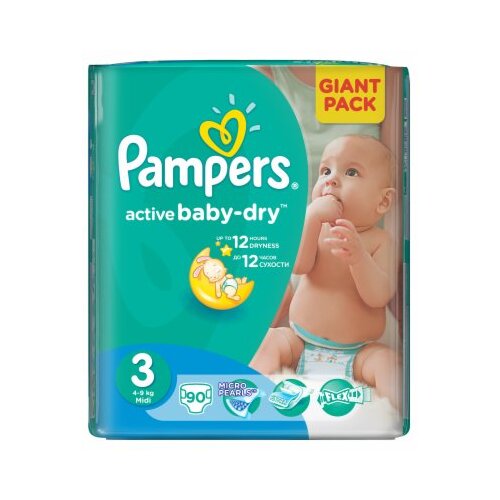 Pampers pleničke active baby, vel. 3, 6&ndash;10 kg, 90 kosov Cene
