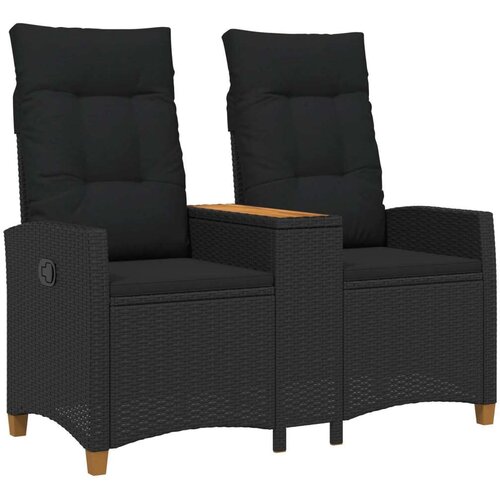  Rekreativna klupa s stolom Crna 126 x 65 x 112 cm poliratan - Crna Cijene