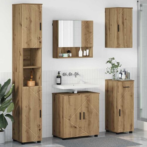 vidaXL Set namještaja za kupaonicu 5 pcs hrast artisan 61 x 35 x 64 cm Cijene