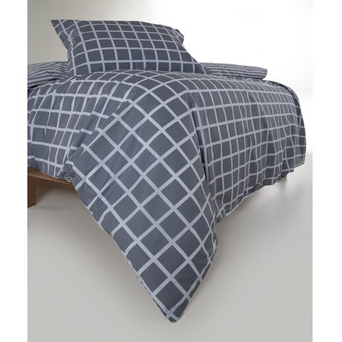 Mila Home Luxury Siva enojna posteljnina iz renforce bombaža 140x200 cm Linear Calm Geometric &amp;ndash; Slike