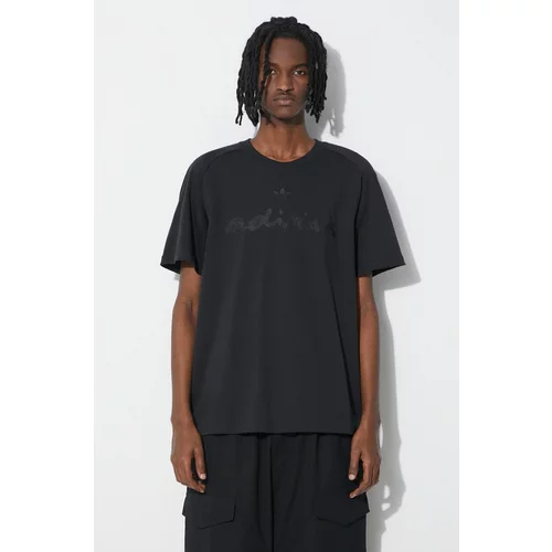 Adidas Pamučna majica za muškarce, boja: crna, s aplikacijom, IT7473