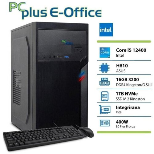 PCPLUS Namizni računalnik e-office Core i5-12400 16GB 1TB Cene