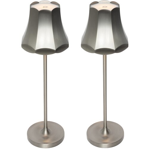 QAZQA Set van 2 retro tafellampen gunmetal oplaadbaar IP44 - Granny Cene