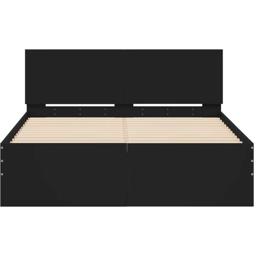 vidaXL Okvir za krevet s uzglavljem crni 135x190 cm Cene