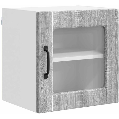  Zidni stakleni ormarić 2 pcs Siva Sonoma 40 x 31 x 40 cm Slike