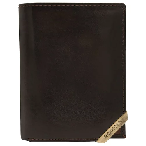 Fashion Hunters Dark brown and brown vertical men's wallet