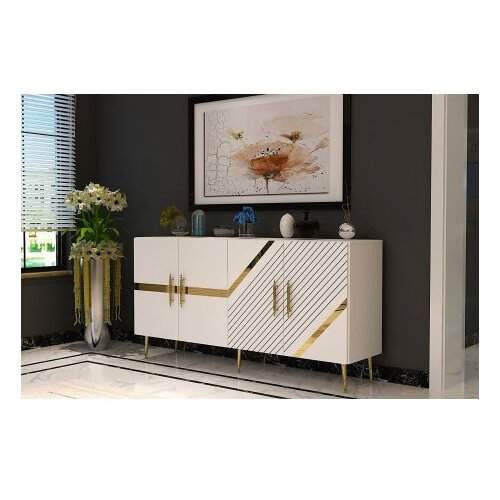 Hanah home komoda fuga KB150 white gold Slike