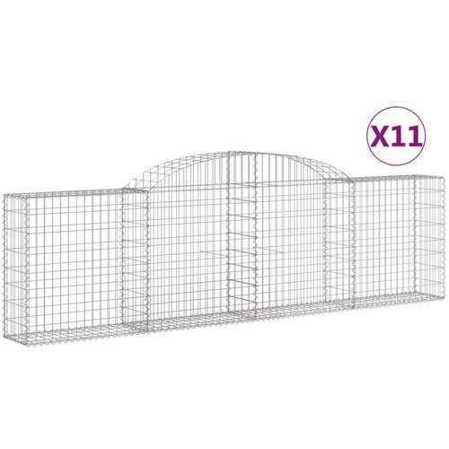  Lučne gabionske ko&amp;scaron;are 11 kom 300x30x80/100cm pocinčano željezo Slike
